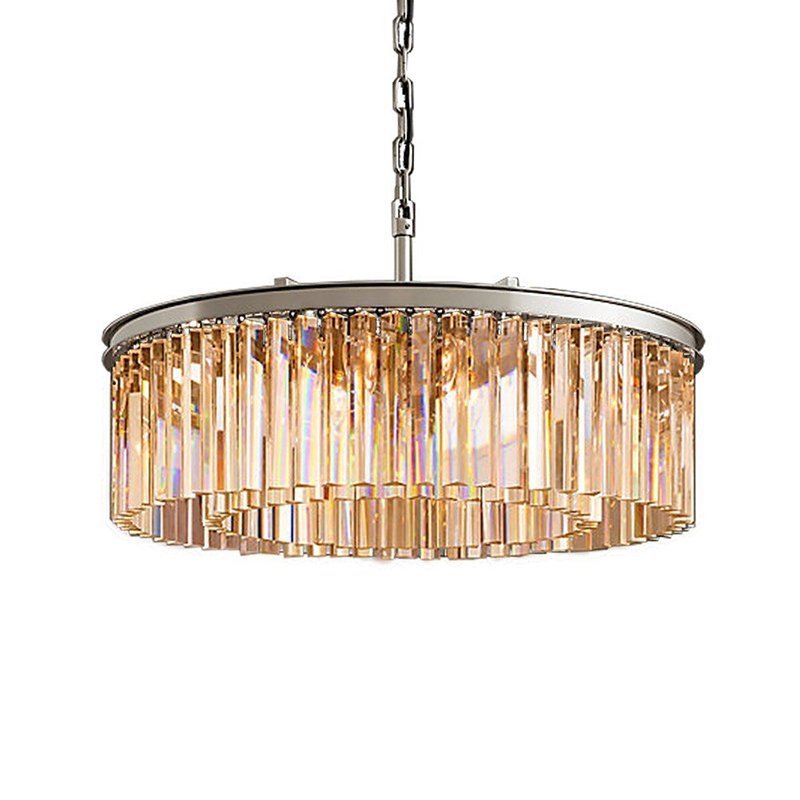 KR0387P-10B chrome/amber Подвесная люстра Delight Collection 1920s Odeon KR0387P-10B chrome/amber