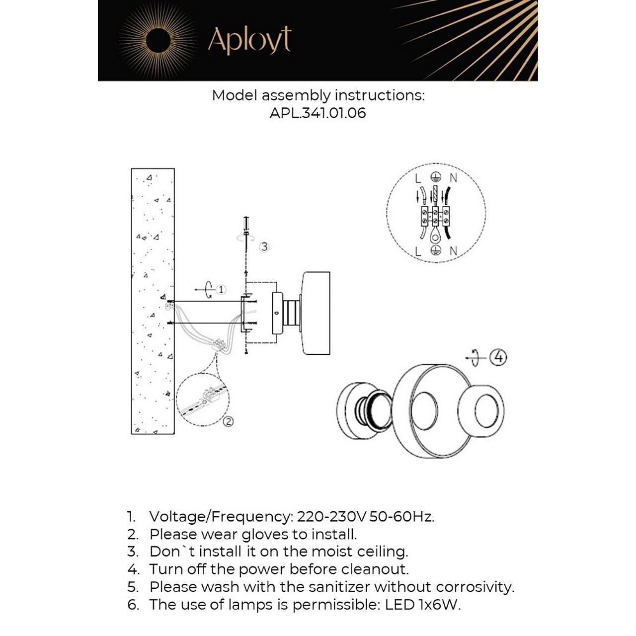 APL.341.01.06 Настенный светильник Aployt Eloiza APL.341.01.06