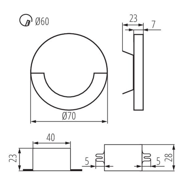 23804 Подсветка для ступеней Kanlux Sola 23804