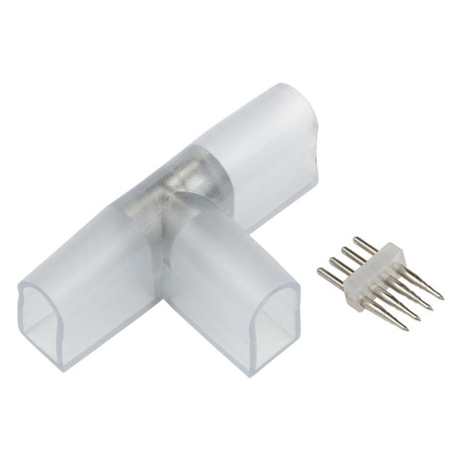 UTC-K-34/N22 CLEAR 010 POLYBAG Соединитель контактный Т-образный для светодиодных лент ULS-N22 RGB NEON 220В Uniel UTC-K-34/N22 CLEAR 010 POLYBAG