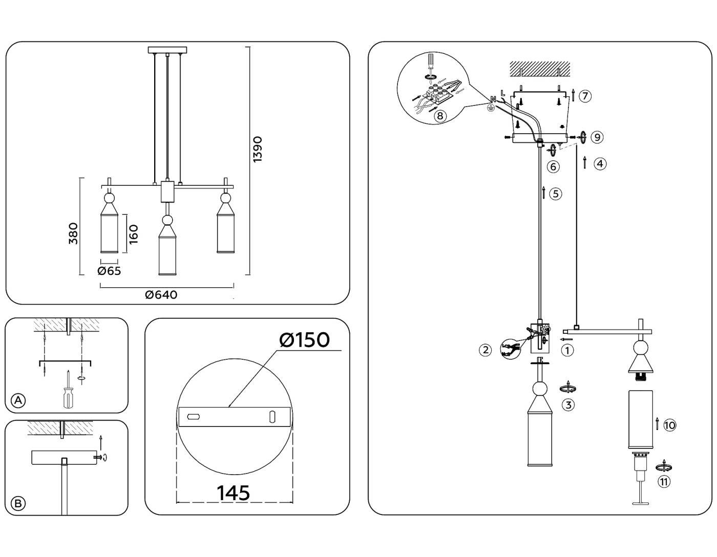 LH55278 Подвесная люстра Ambrella Heigh Light LH55278