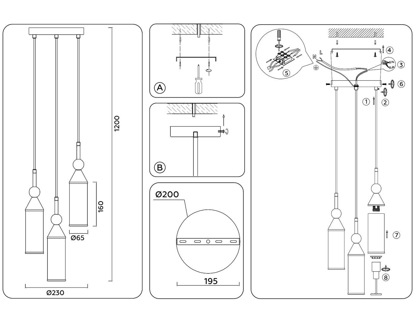 Светильник подвесной Ambrella Heigh Light LH55272