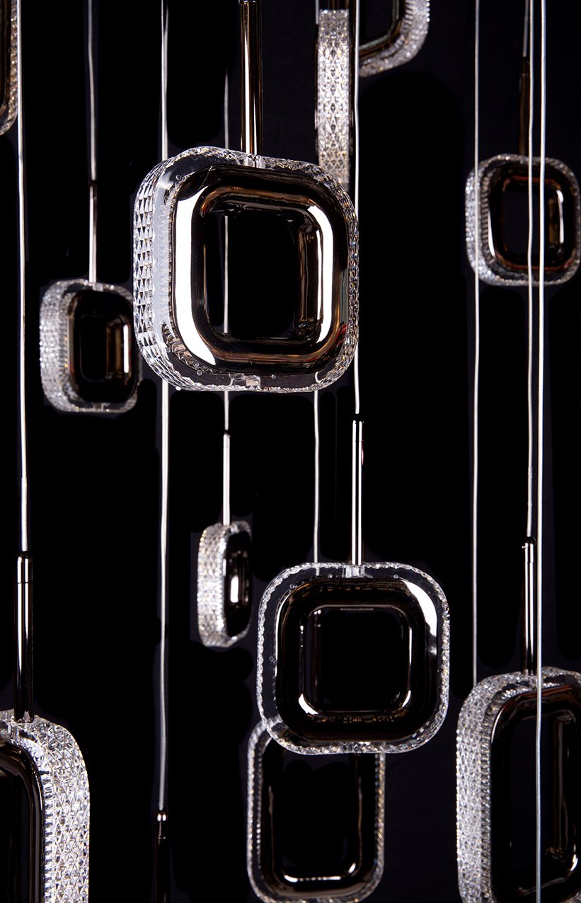 LE7701/19 Black Chrome Люстра каскадная LEON Theona LE7701/19 Black Chrome