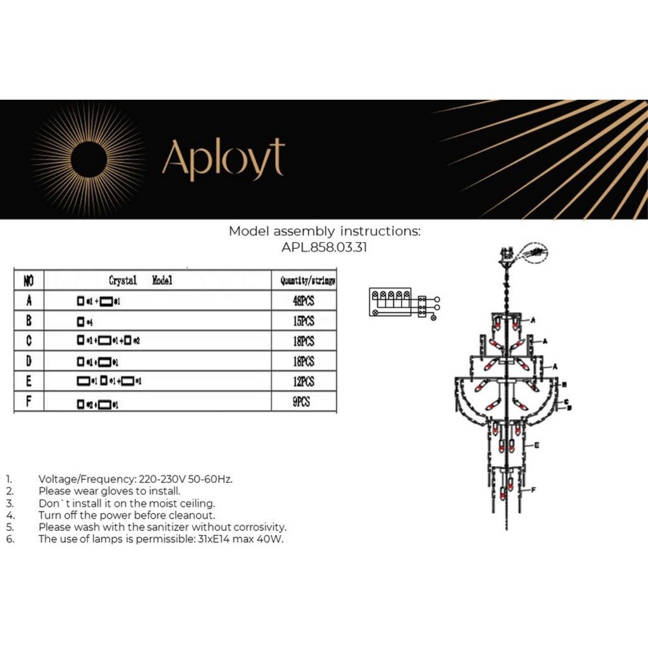 APL.858.03.31 Люстра каскадная Aployt Alessio APL.858.03.31