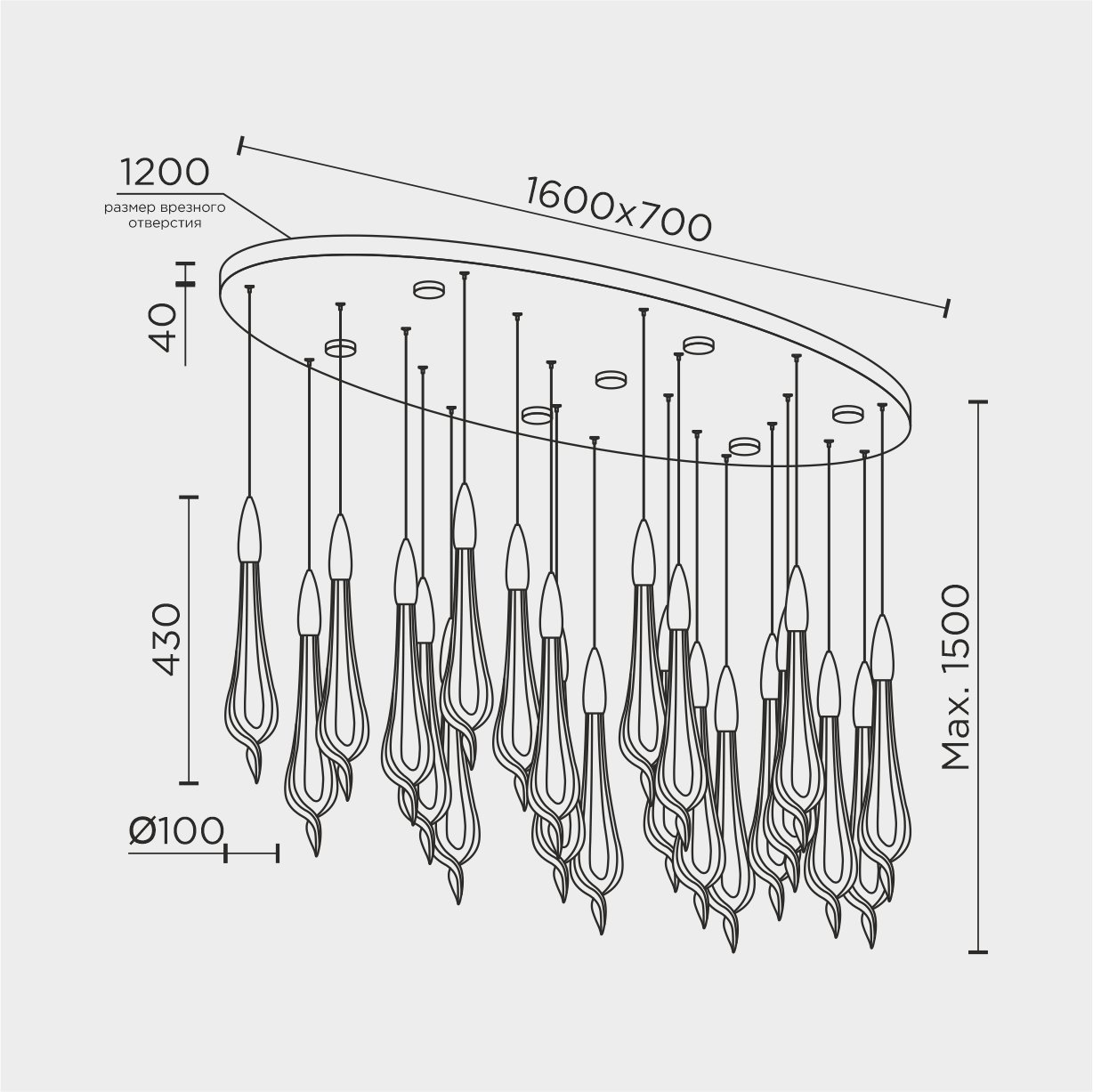 ML.89181.22 BS Подвесная люстра ML Modelux ML.89181.22 BS