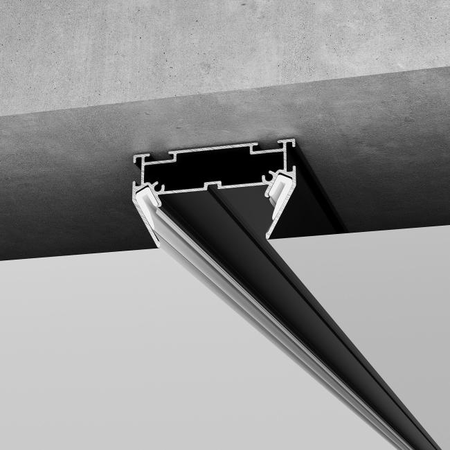 Алюминиевый профиль для монтажа в натяжной потолок однофазного шинопровода Elektrostandard 85234/00 Алюминиевый профиль для монтажа в натяжной потолок однофазного шинопровода черный (2м)