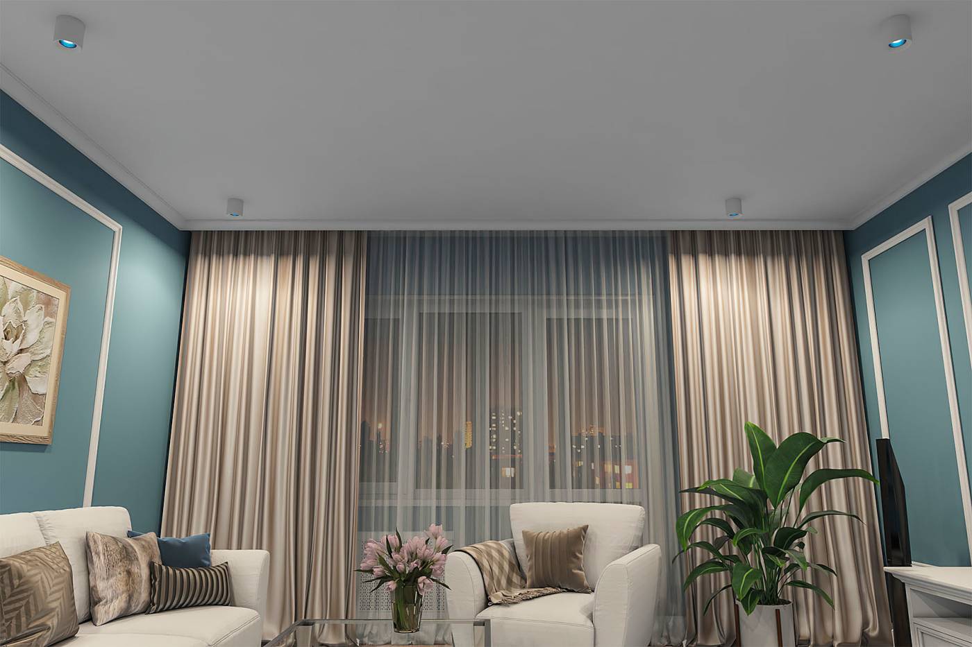 DK3090-WH+CY Накладной светильник Denkirs DK3040 DK3090-WH+CY