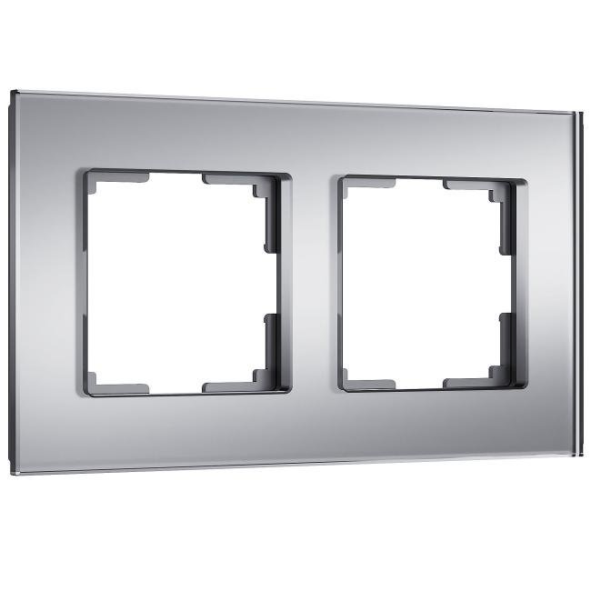 W0023106/ Рамка на 2 поста Senso (серебряный, стекло soft-touch) Рамка Werkel W0023106/ Рамка на 2 поста Senso (серебряный, стекло soft-touch)
