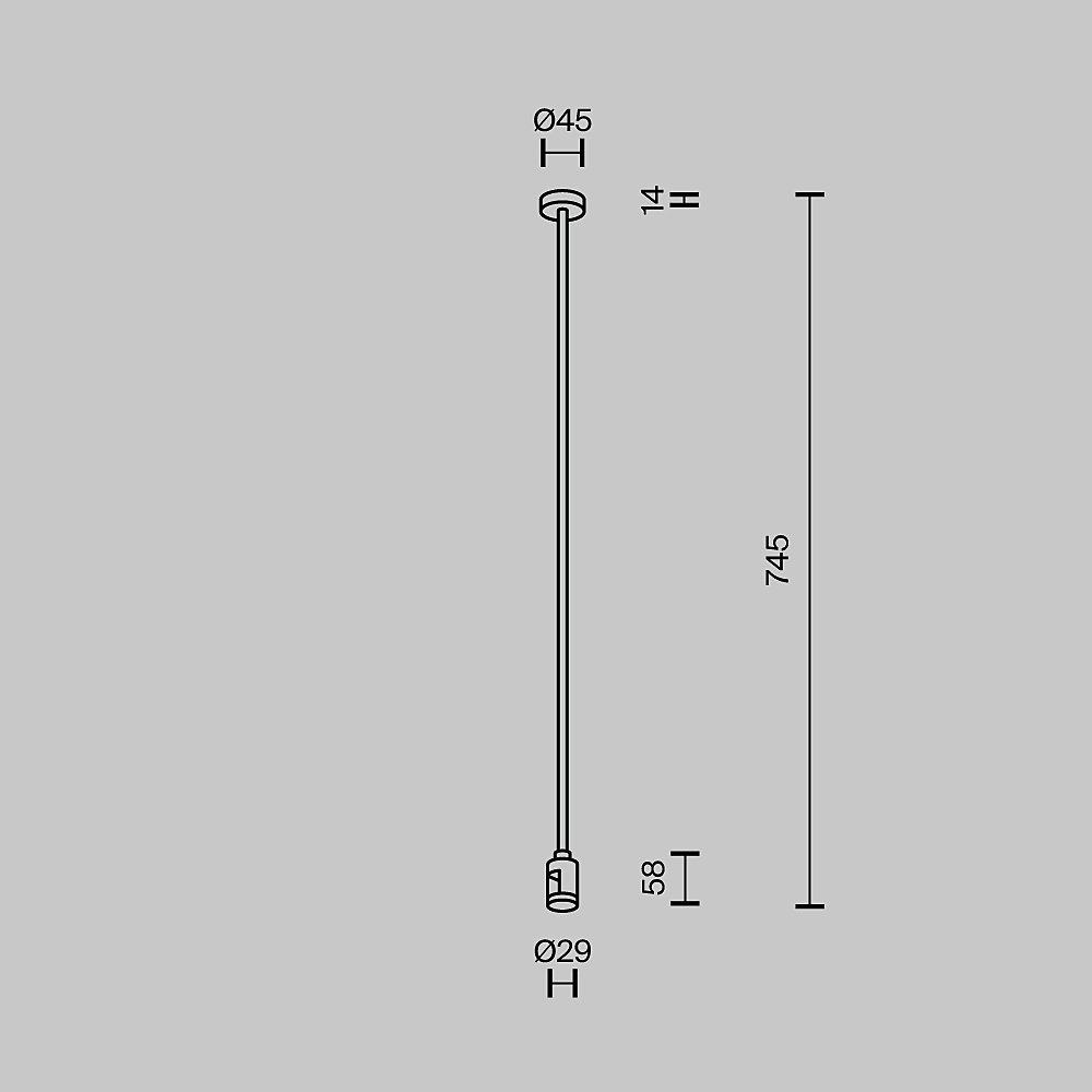 Крепление потолочное Long 700мм с вводом питания Flarity Maytoni Accessories for tracks Flarity TRA159C-B1-B