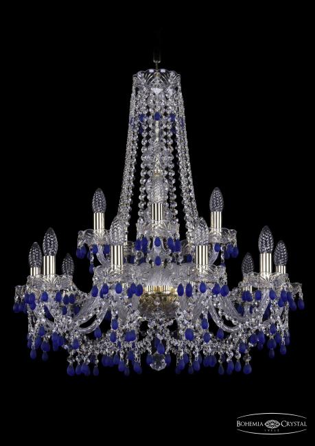 1410/10+5/240/h-75 G V3001 Подвесная хрустальная люстра 1410 Bohemia 1410/10+5/240/h-75 G V3001
