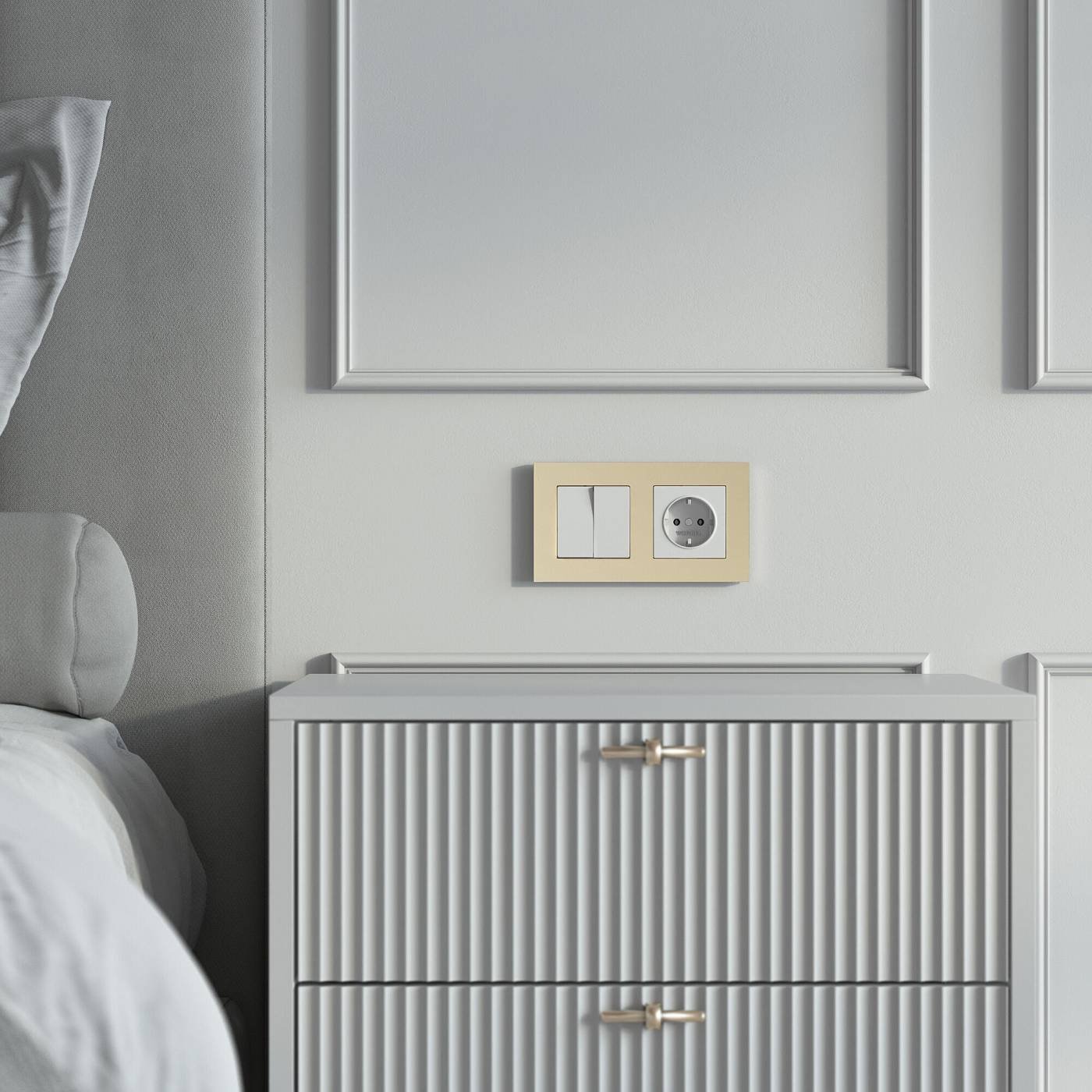 Рамка Werkel W0022911/ Рамка на 2 поста Slab (шампань софт)