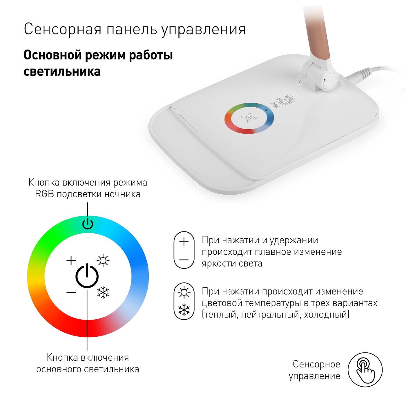 Офисная настольная лампа ЭРА NLED-460-14W-W-G