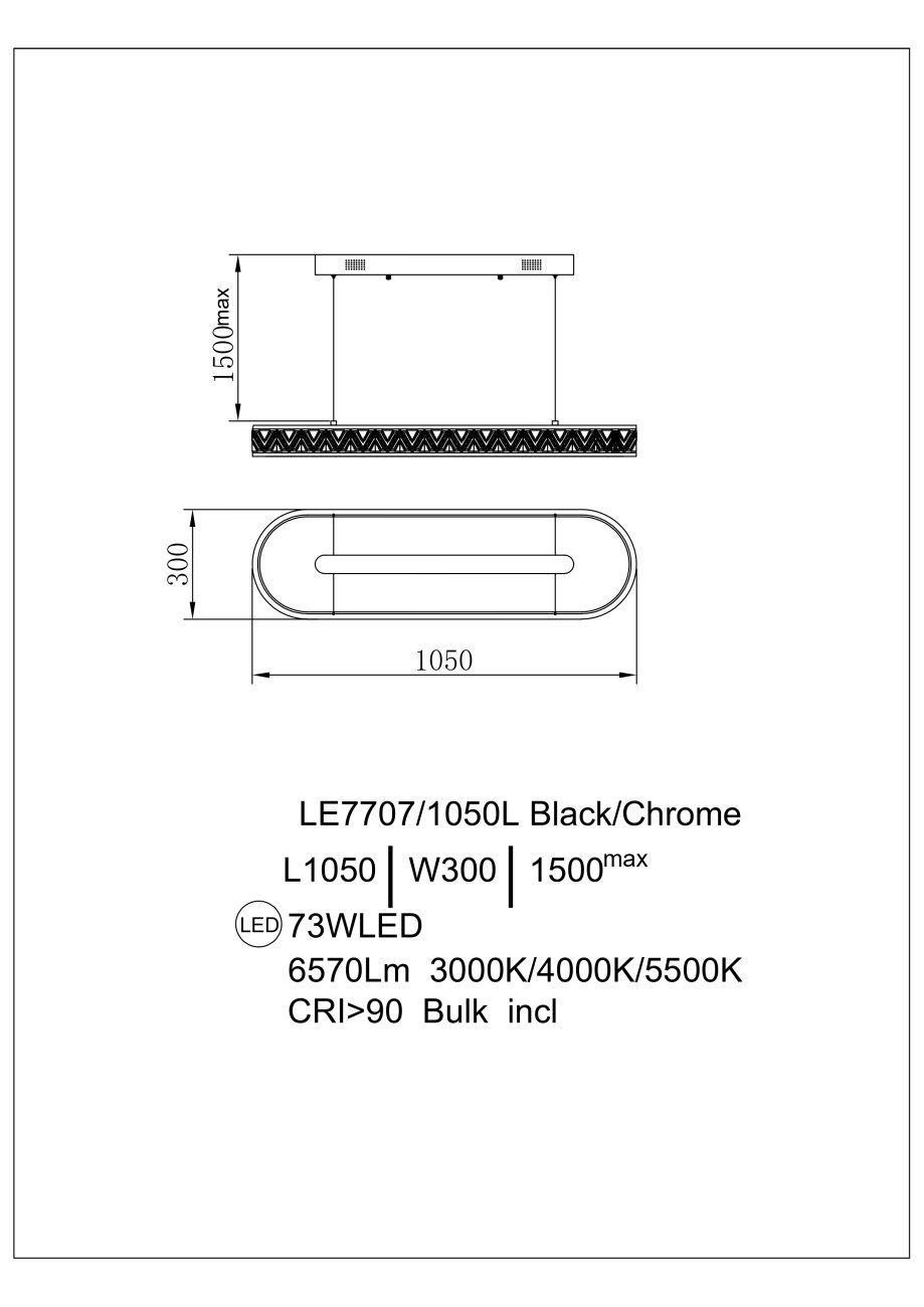 Подвесная люстра LEON Aida LE7707/1050L Black Chrome