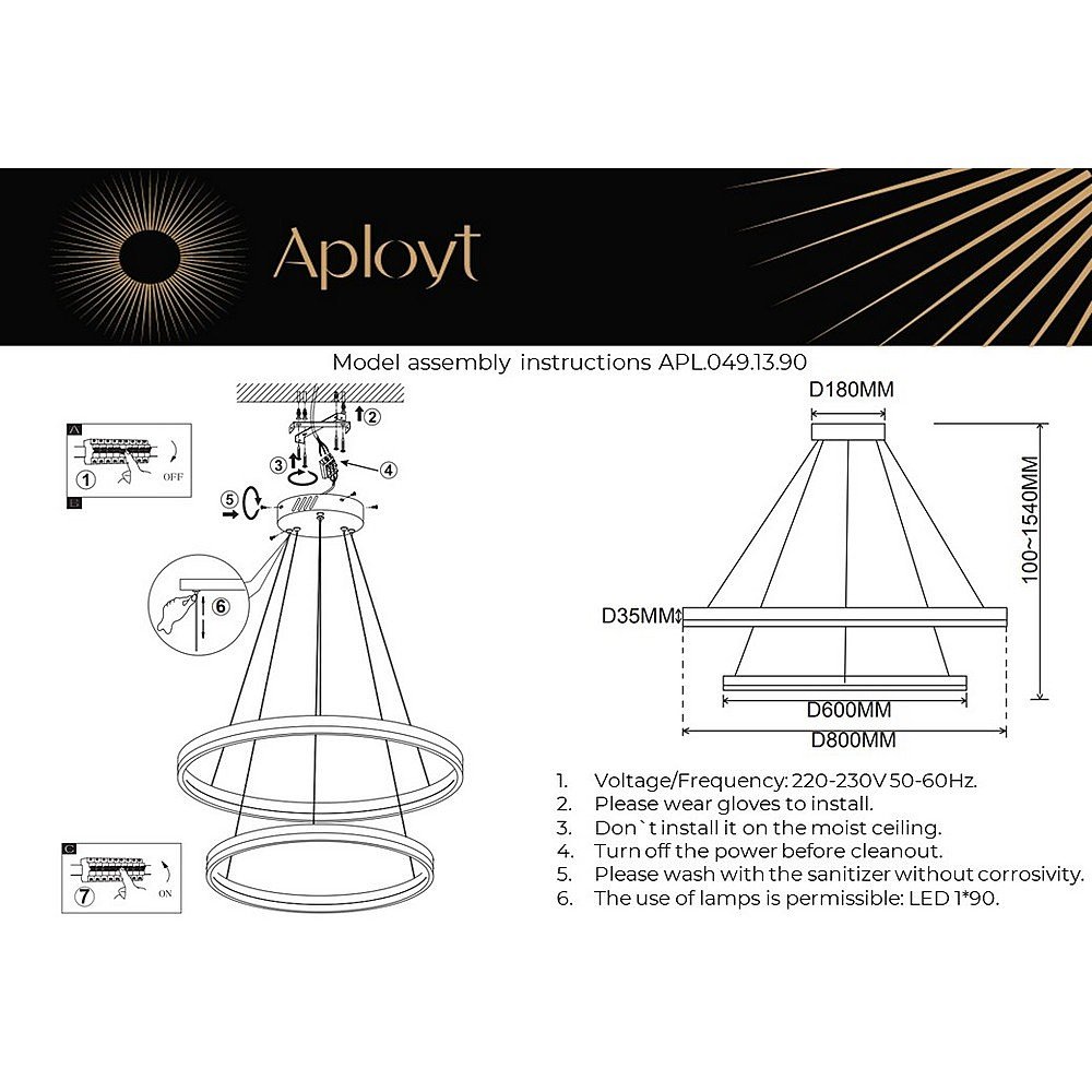 Подвесная люстра Aployt Armel APL.049.13.90