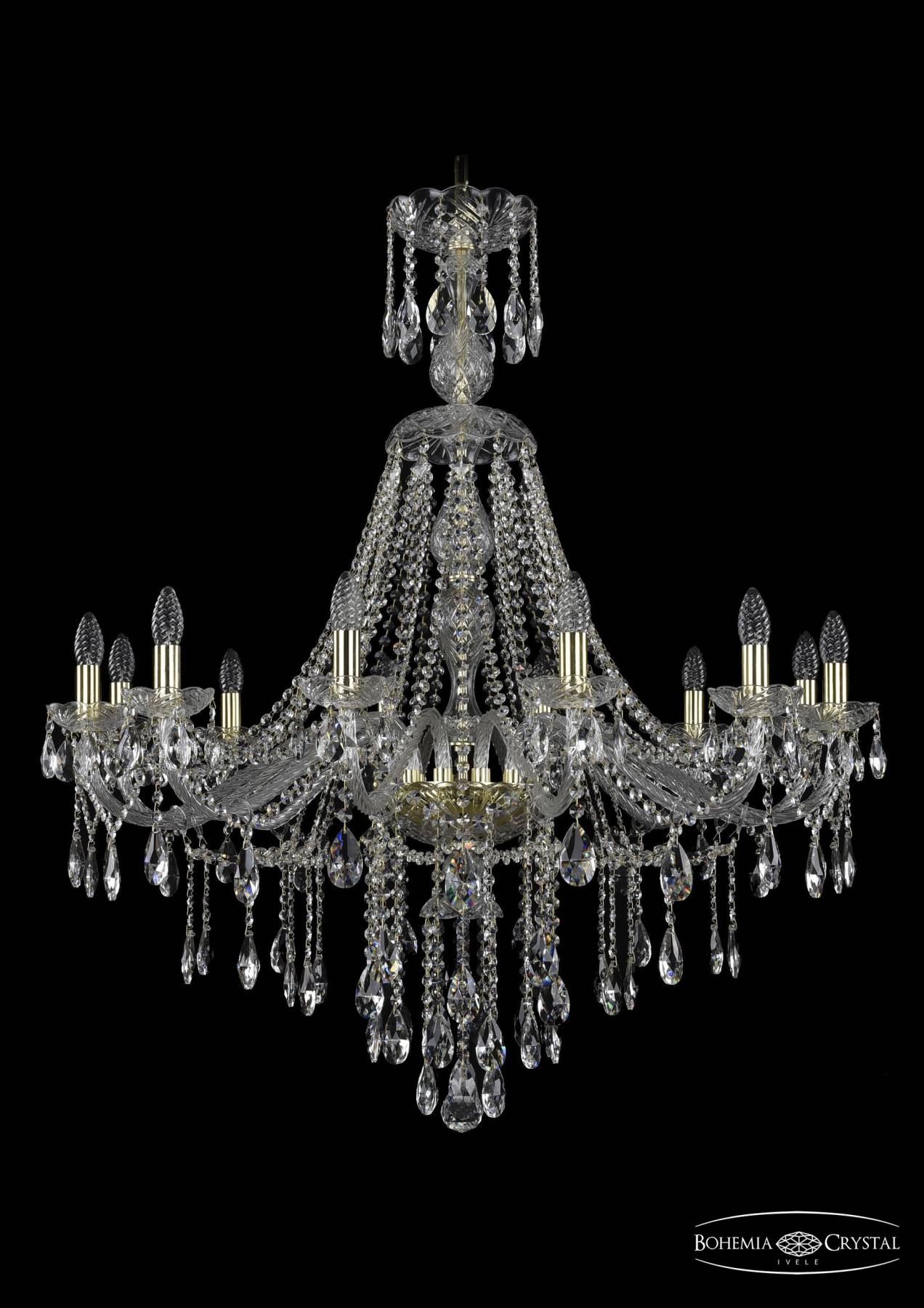 1415/12/360/XL-113 G Подвесная хрустальная люстра 1415 Bohemia 1415/12/360/XL-113 G