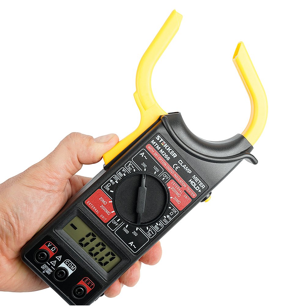 Клещи токоизмерительные, 1999 отсчетов Stekker MTM M266 49996