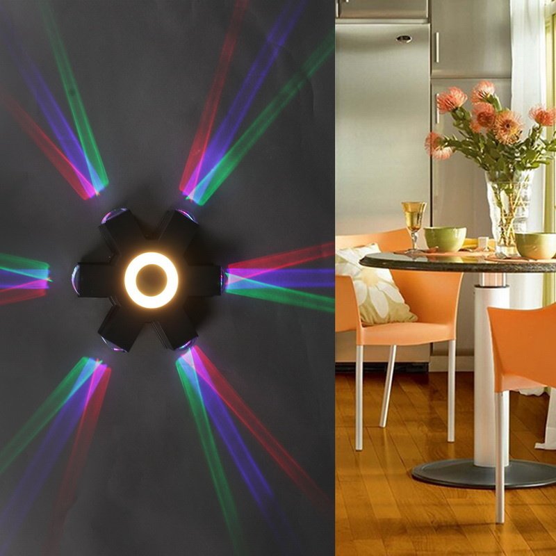 Настенный светильник Reluce 08231-9.2-007U LED4W+6*3W RGB BK