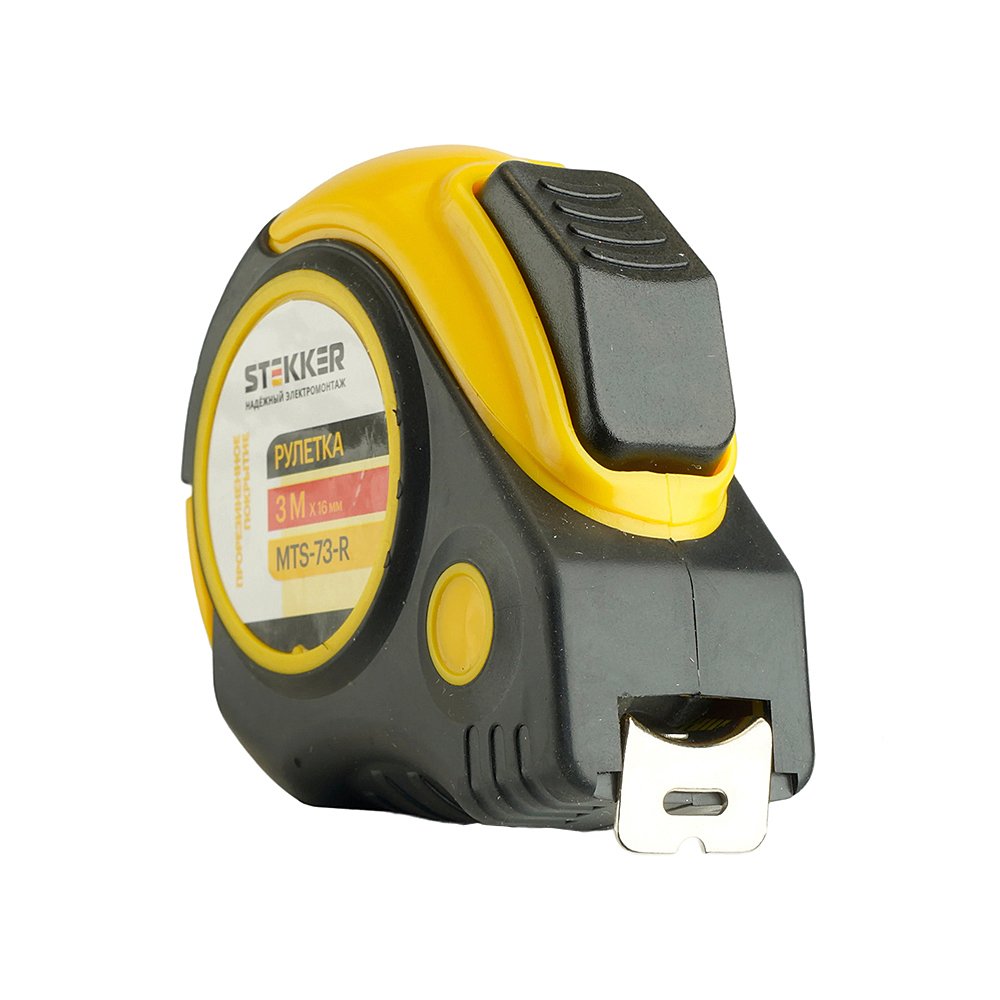 Рулетка, 3 м х 16 мм, прорезиненное покрытие, Stekker MTS-73-R 50201