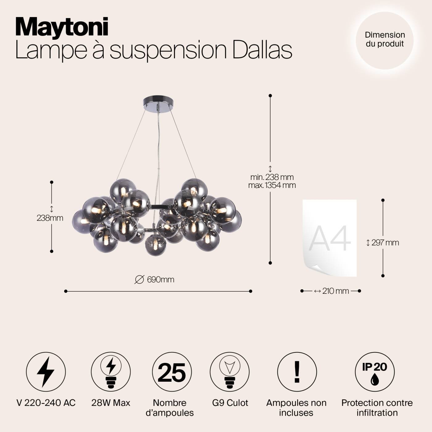 Подвесная люстра Maytoni Dallas MOD548PL-25CH