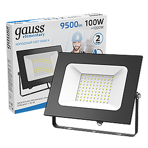 Прожектор уличный светодиодный Gauss Elementary 6500K 613100100