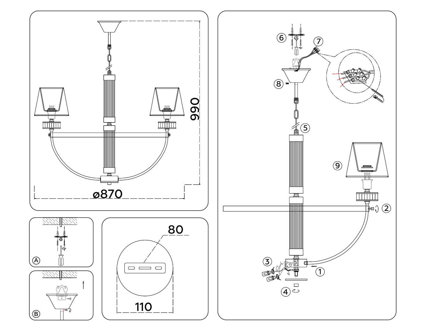 Подвесная люстра Ambrella Classic LH71253