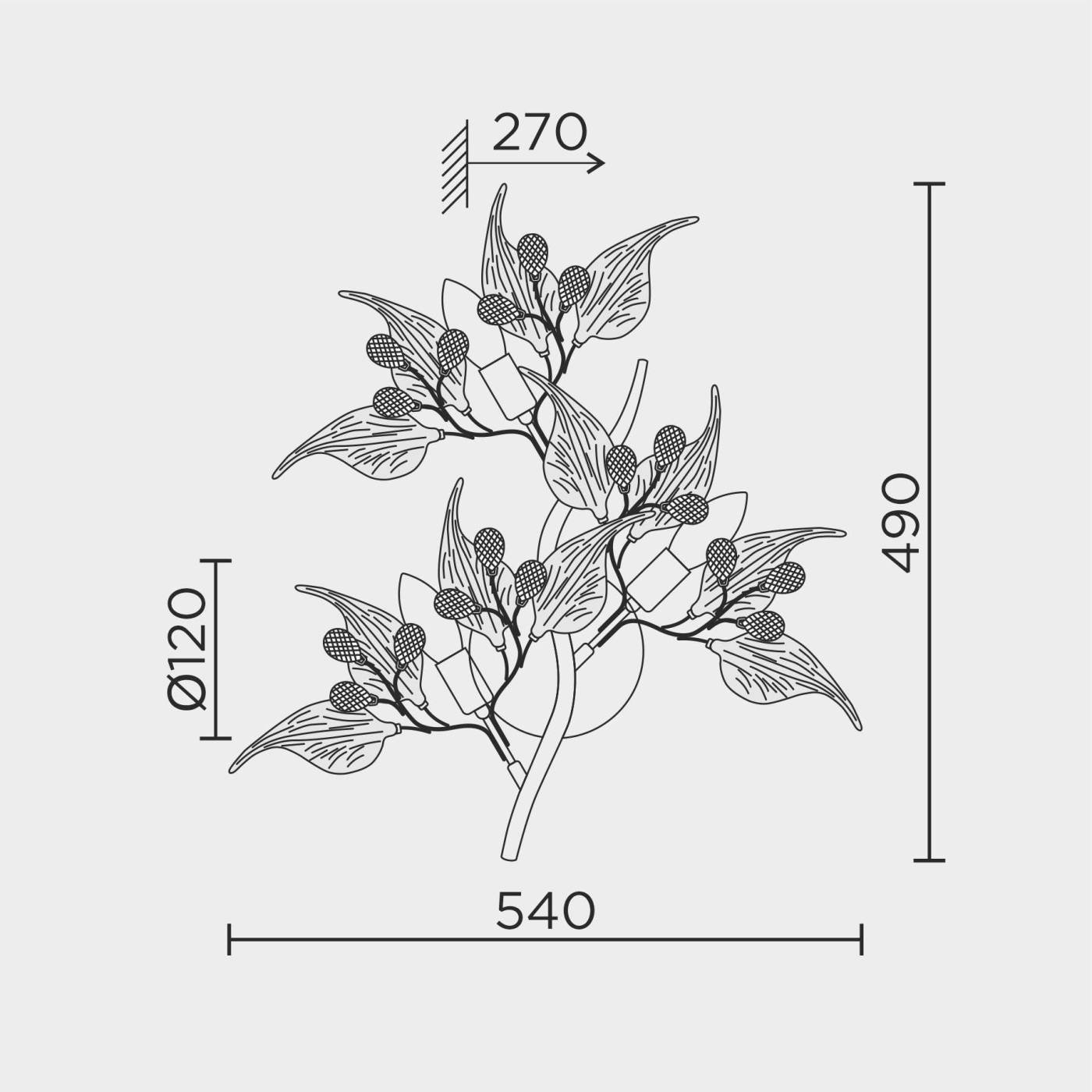 Бра настенное ML Modelux ML.6808.450P GD