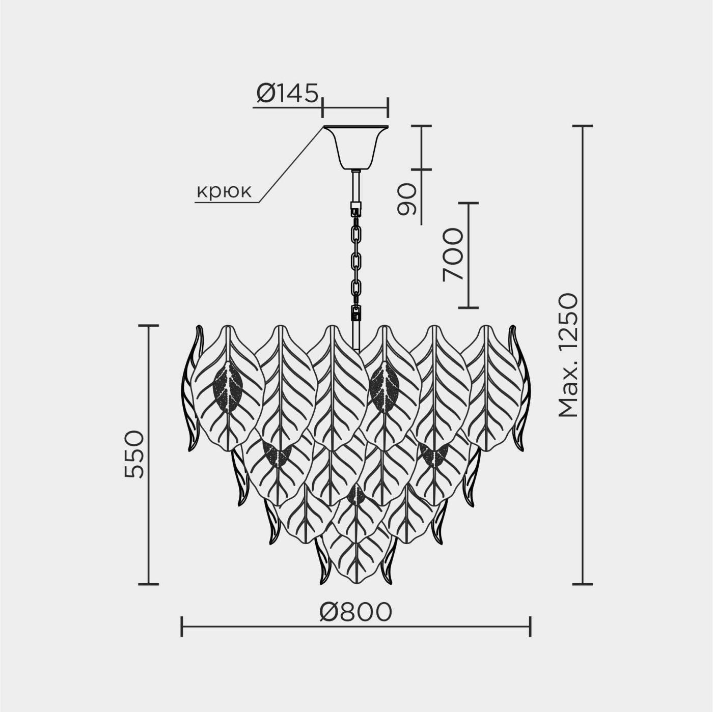 ML.6770.800 GD Подвесная люстра ML Modelux ML.6770.800 GD