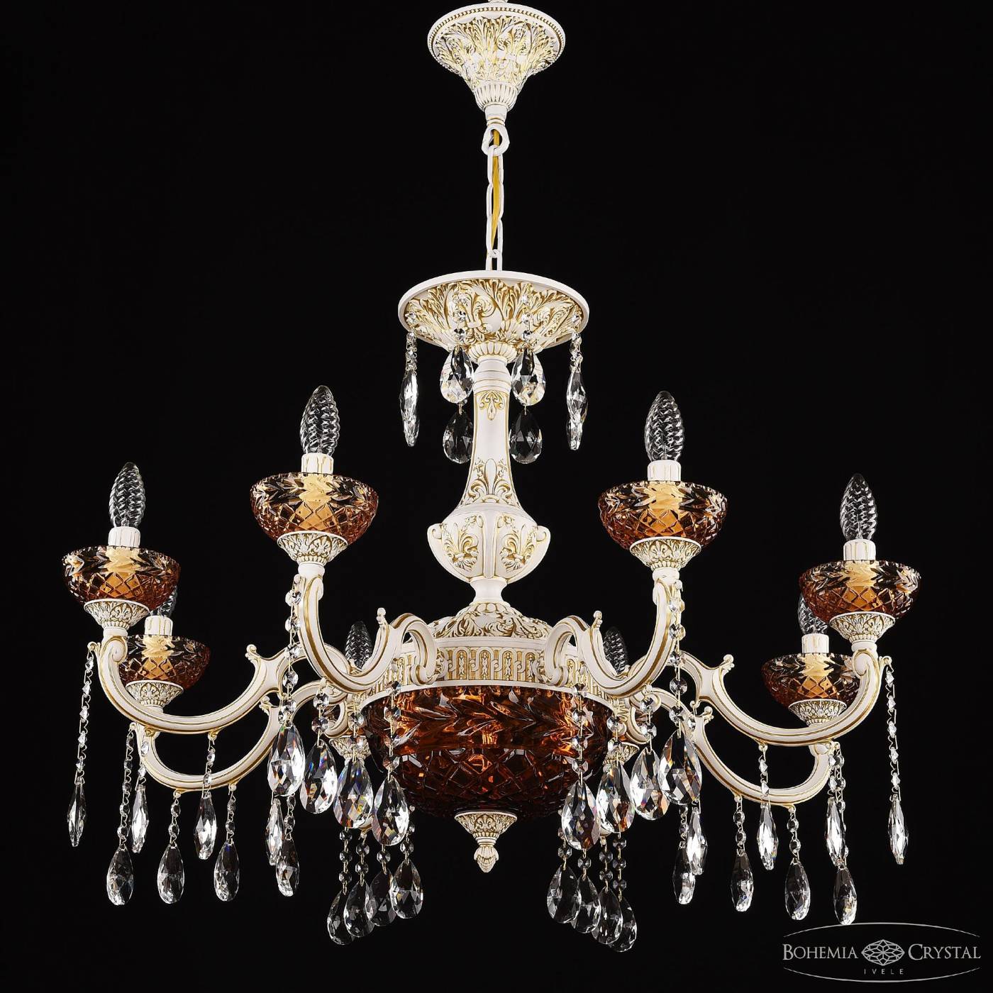 AL78101P/8/250 A WMG P Amber/M-1F Подвесная люстра Bohemia AL7801 AL78101P/8/250 A WMG P Amber/M-1F