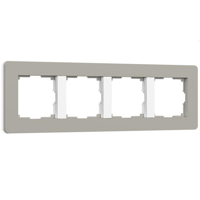Рамка Werkel Split дымчатый/белый, soft-touch W0043067/ Рамка на 4 поста Split (дымчатый/белый, soft-touch)