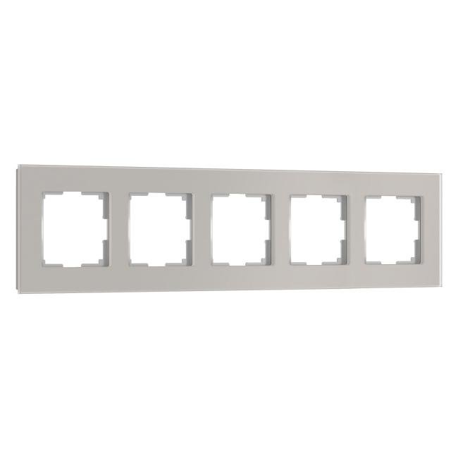 W0053117/ Рамка на 5 постов Senso (дымчатый, стекло soft-touch) Рамка Werkel Senso дымчатый soft-touch W0053117/ Рамка на 5 постов Senso (дымчатый, стекло soft-touch)