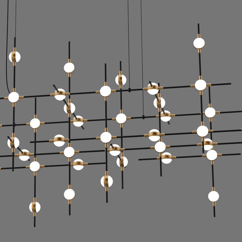 MD18001067-55A black/gold Подвесная люстра Delight Collection Molecular MD18001067-55A black/gold