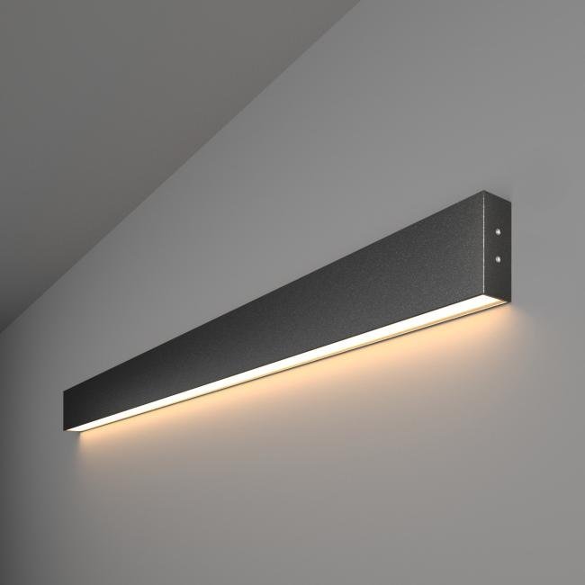 101-100-30-103-3000-a042929 Настенный светильник Elektrostandard Grand Линейный светодиодный накладной односторонний светильник 103см 20W 3000K черная шагрень (101-100-30-