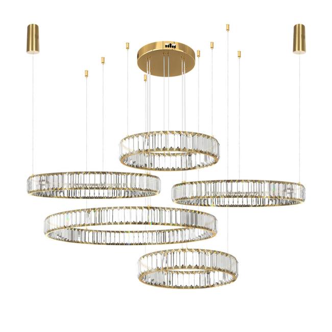 10135/5 Gold Подвесная люстра Loft It Crystal ring 10135/5 Gold