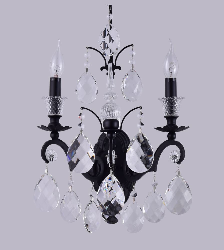 MAGNIFICO AP2 BLACK/TRANSPARENT Настенное бра Crystal Lux Magnifico MAGNIFICO AP2 BLACK/TRANSPARENT