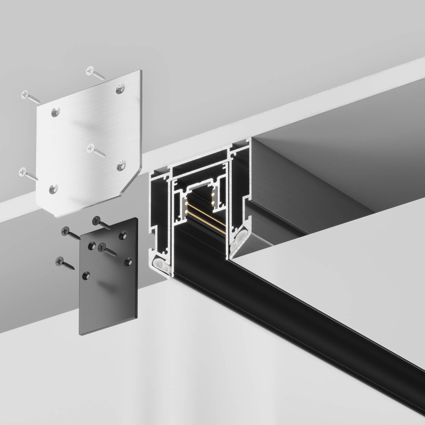 TRA010MP-212S Профиль для монтажа Gravity в натяжной ПВХ потолок, 2м Maytoni Accessories for tracks Gravity TRA010MP-212S