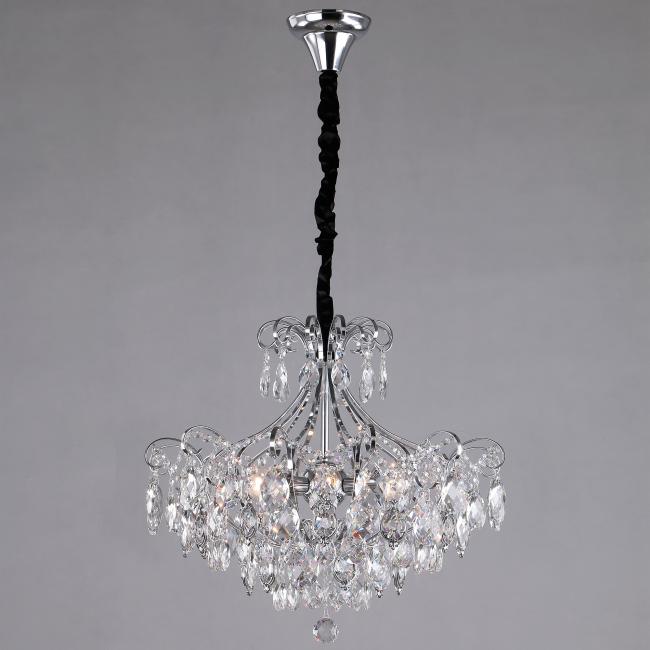 Подвесная хрустальная люстра Crystal Eurosvet 10080/6 хром/прозрачный хрусталь Strotskis