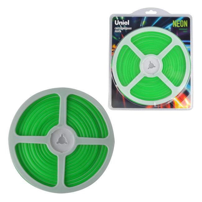 LED лента Uniel ULS-N01-2835-120LED/m-6mm-IP67-DC12V-9W/m-5M-GREEN блистер