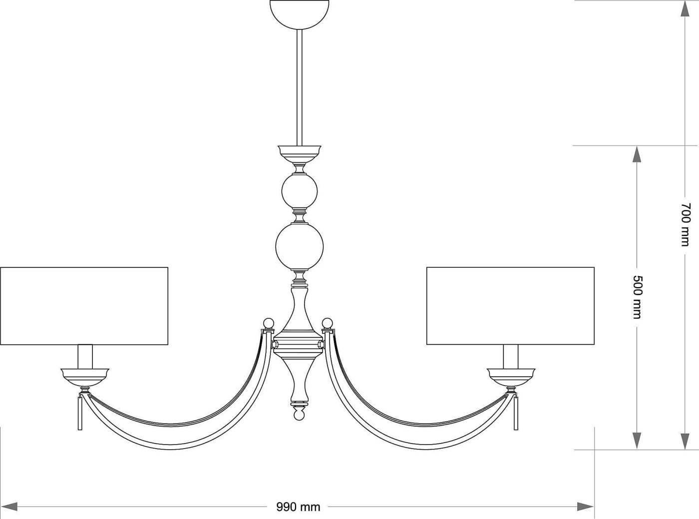 Потолочная люстра Kutek Zaffiro ZAF-ZW-2(P/A)
