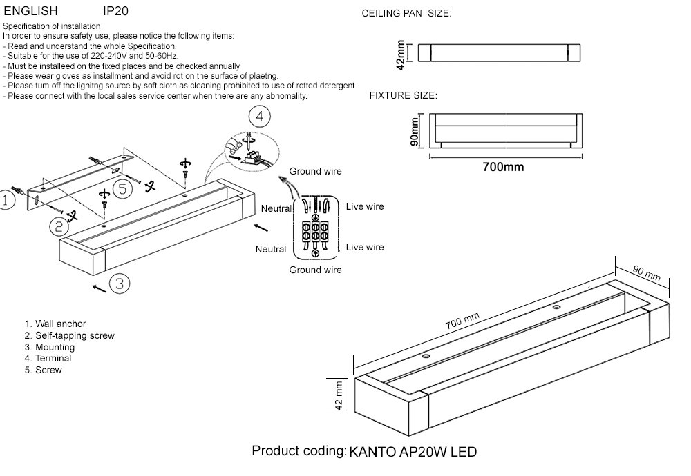 KANTO AP20W LED WH Настенный светильник Crystal Lux Kanto KANTO AP20W LED WH