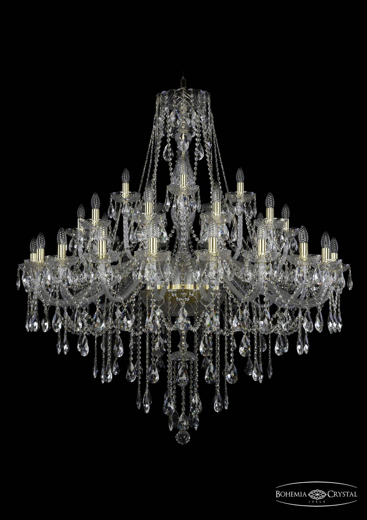 1415/20+10+5/460 G Подвесная хрустальная люстра 1415 Bohemia 1415/20+10+5/460 G