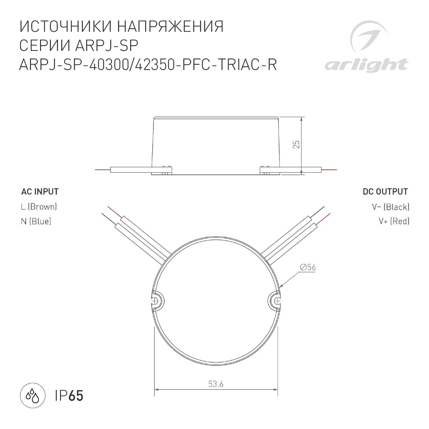 Диммируемый источник тока по стандарту TRIAC серии ARPJ Arlight Arpj 047589