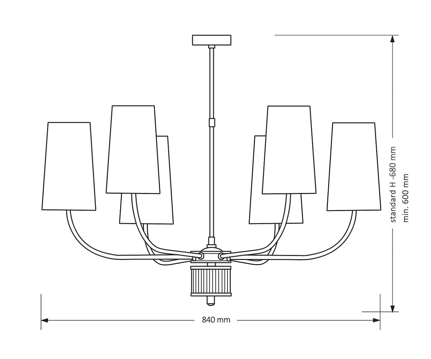 PES-ZW-6(Z) Люстра на штанге Kutek Pesaro PES-ZW-6(Z)