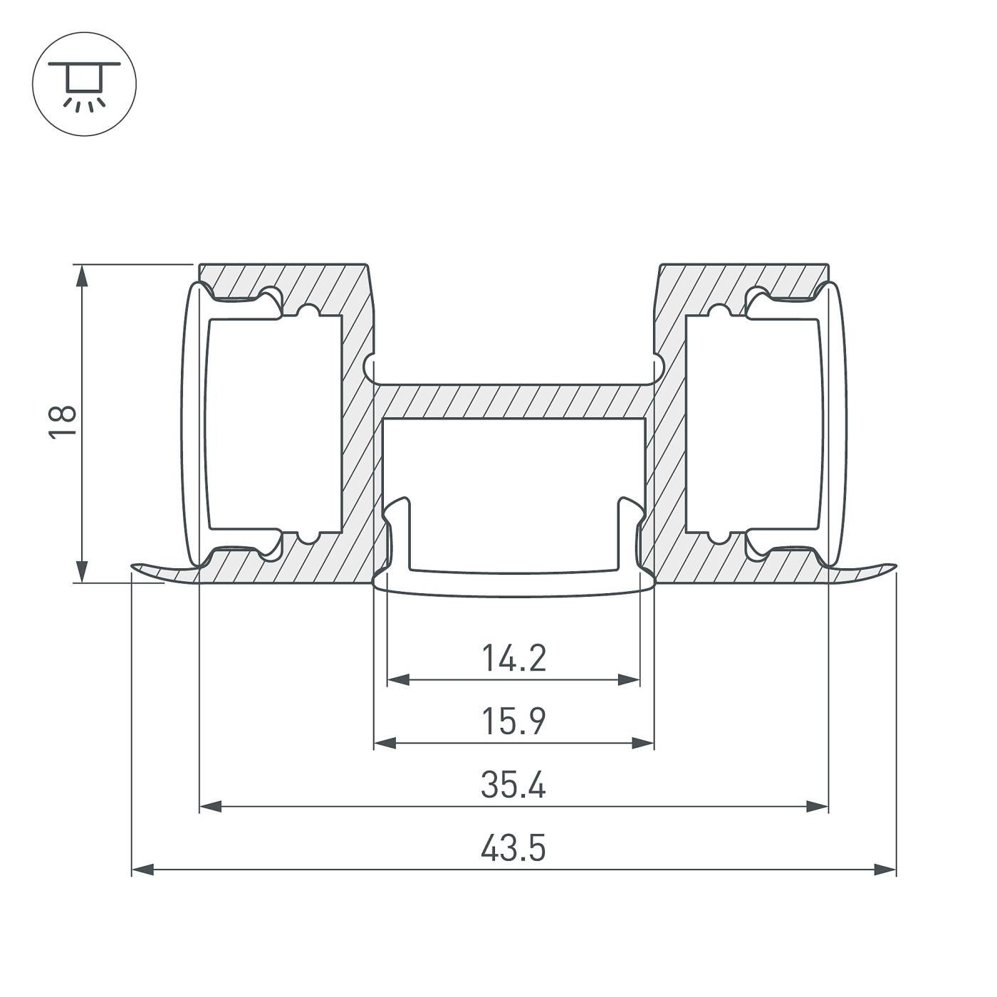 018829 Профиль Arlight Arh-Tri-D 018829