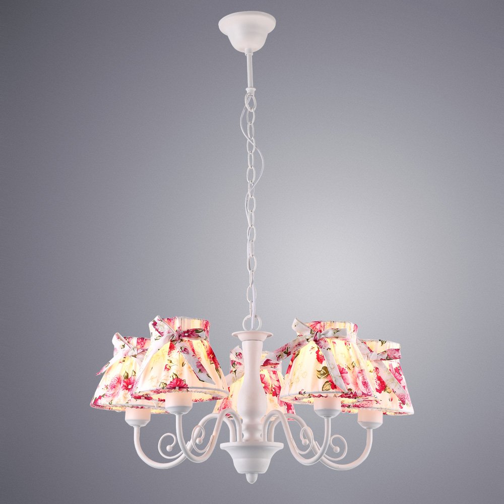 Люстра подвесная с цветочками Margherita A7021LM-5WH Arte Lamp