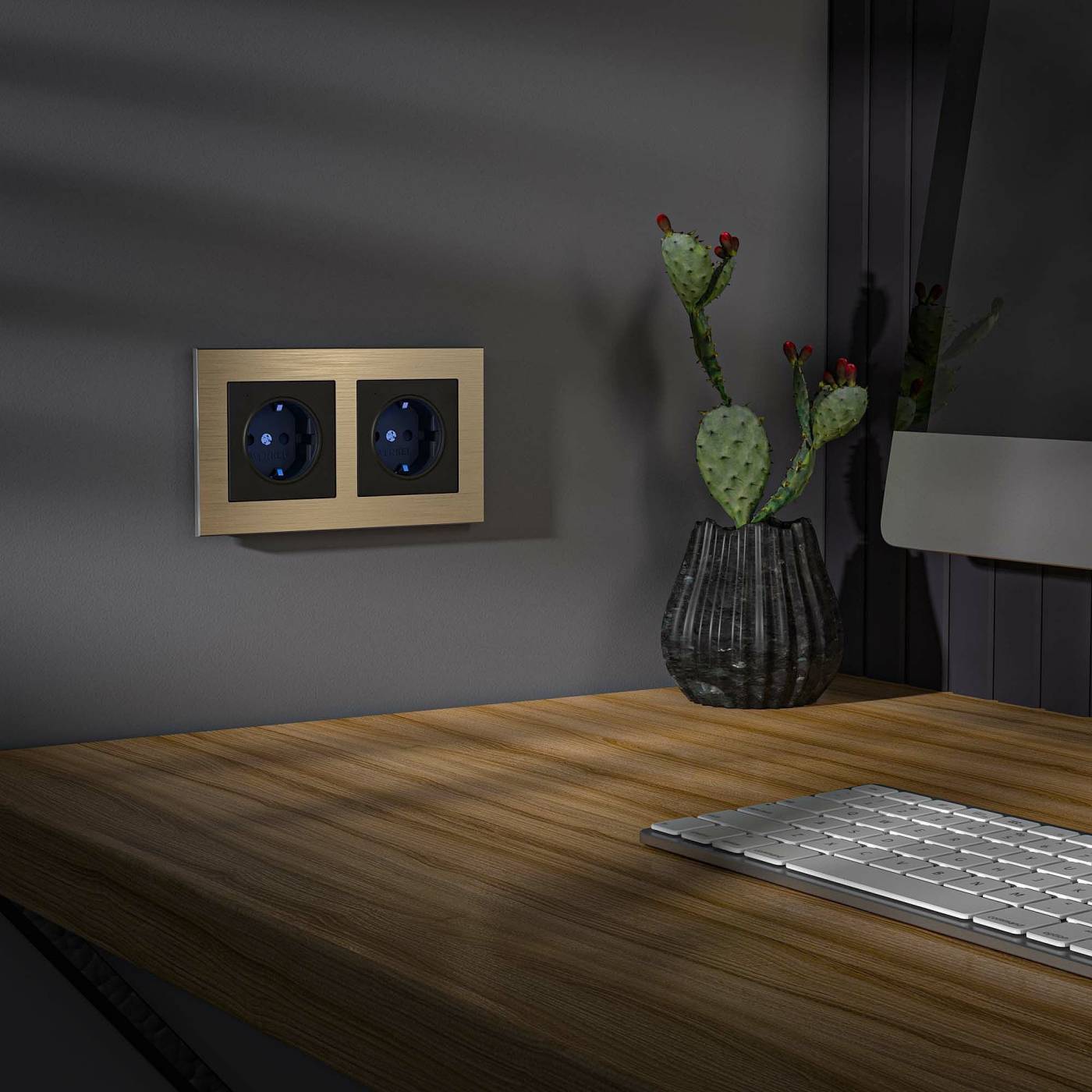 Розетка Werkel W1171408/ Розетка с подсветкой (черный)