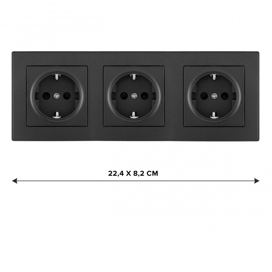 SET06-3-40-1x3 black Розетка Arte Milano Set06-3 SET06-3-40-1x3 black