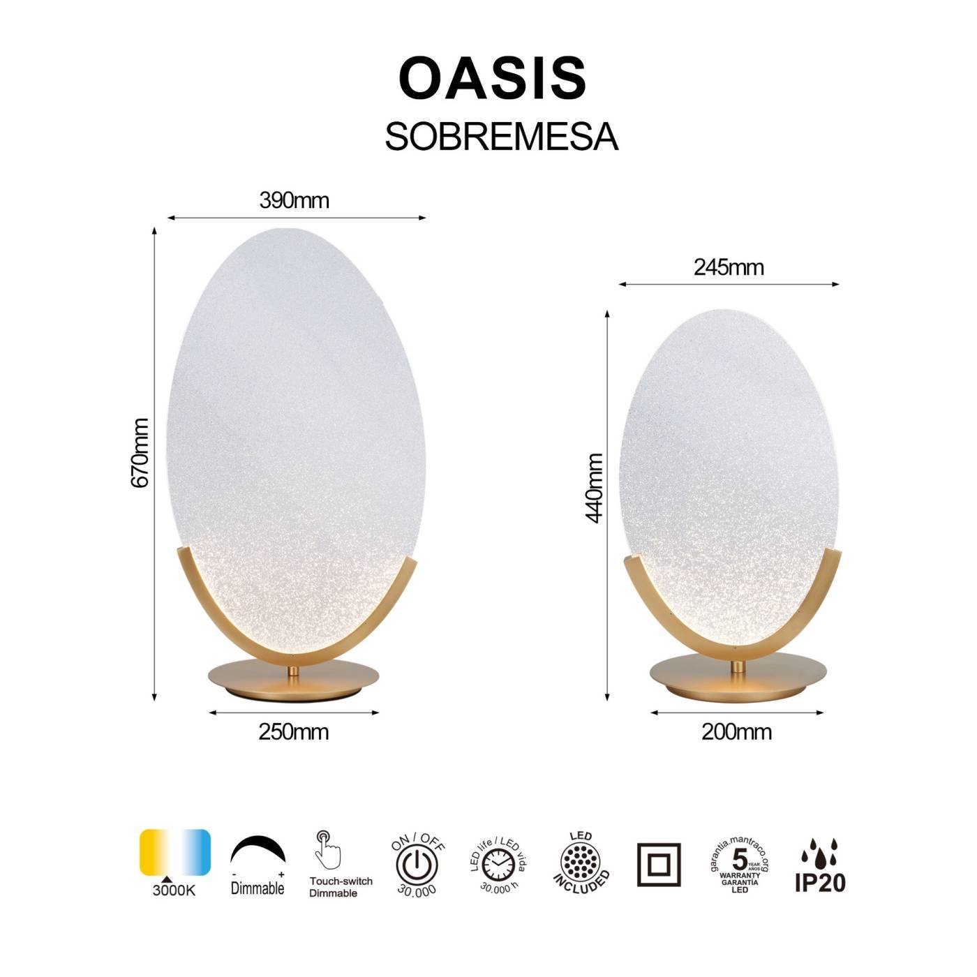 9652 Настольная лампа OASIS Mantra 9652