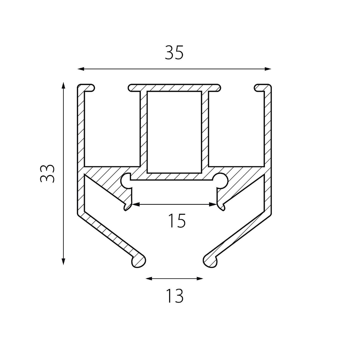 Профиль металлический 2 м для монтажа треков Lightstar Linea 506420