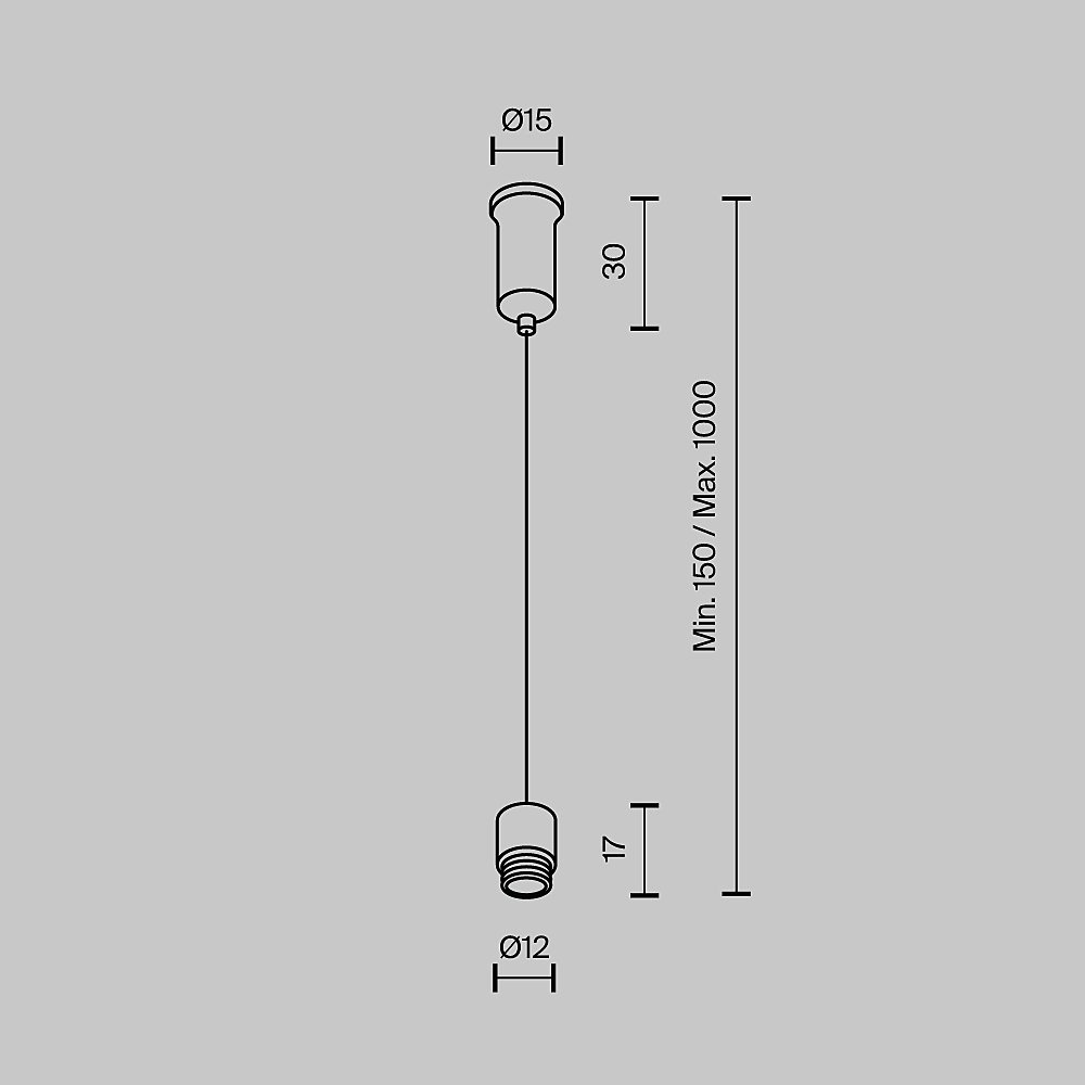 Тросовый подвес 1000мм для системы Shelf Maytoni Accessories for system Shelf CA028SW-L1000-B
