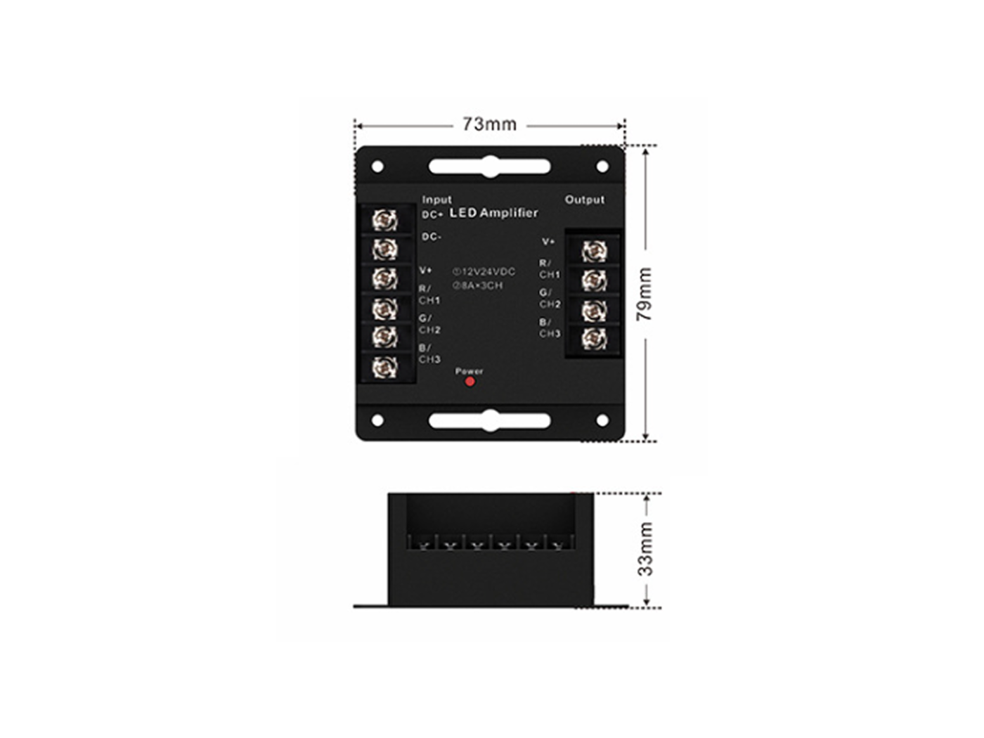 00-00001071 Усилитель RGB, 24А, Черный, AMP-RGB-24A-BL, SWG Standard 00-00001071